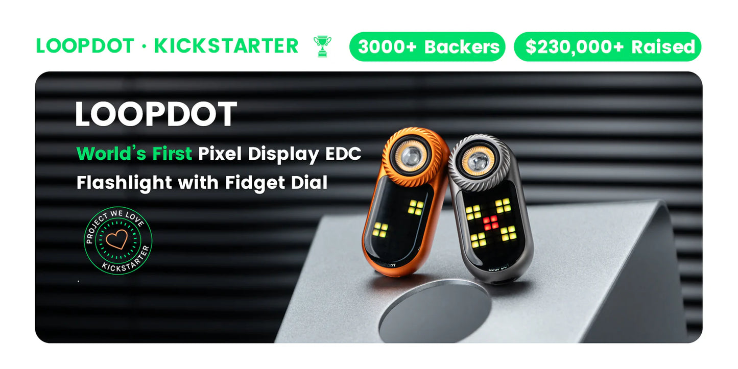 Loop Gear Loopdot Pixel Display EDC Fidget Flashlight