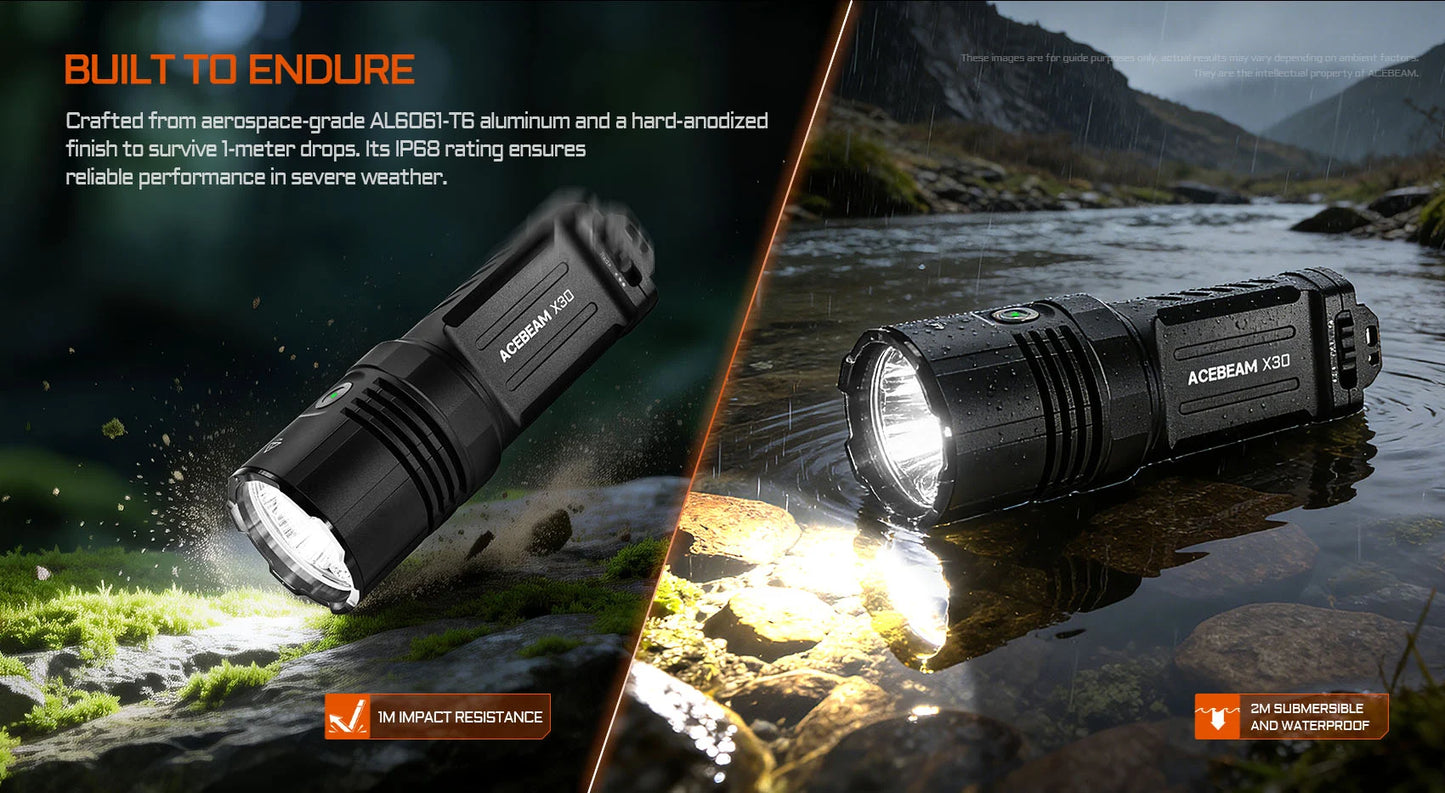 Acebeam X30 Dual Sources Tactical Search Light (20,000 Lumens)