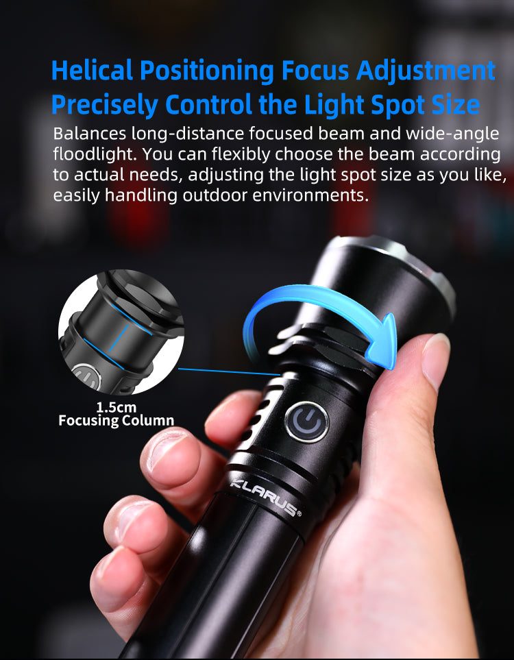 Klarus A3 Zoomable Flashlight (2,200 Lumens I 750 Meters)