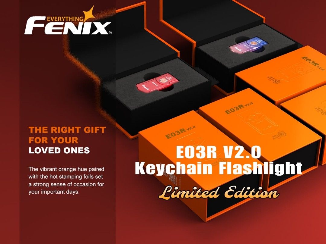(Limited Edition) Fenix E03R V2.0 Nebula / Rose Red Keychain Flashlight