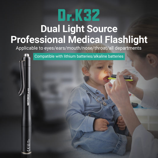 Nextorch Dr.K32 Dual Light Sources Professional Medical Flashlight