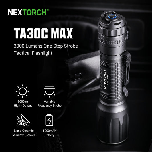 Nextorch TA30C Max Tactical Flashlight_3000 Lumens & 390 Meters
