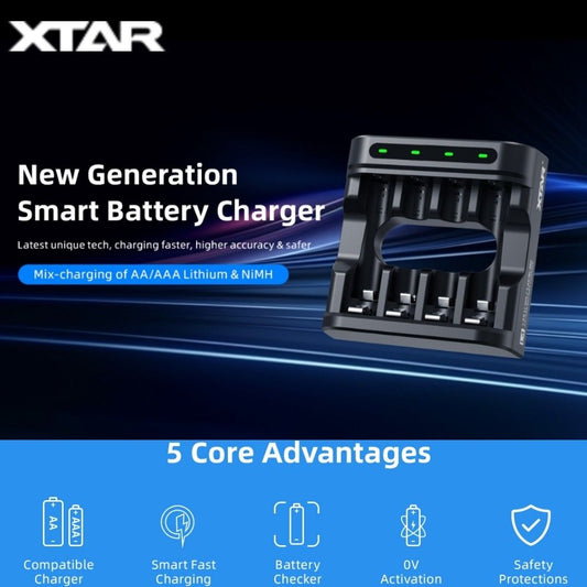XTAR L4 1.5 Li-ion / 1.2V Ni-MH AA & AAA Battery Charger