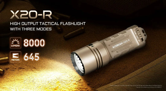 Acebeam X20-R [8,000 Lumens I 645 Meters] Tactical Flashlight