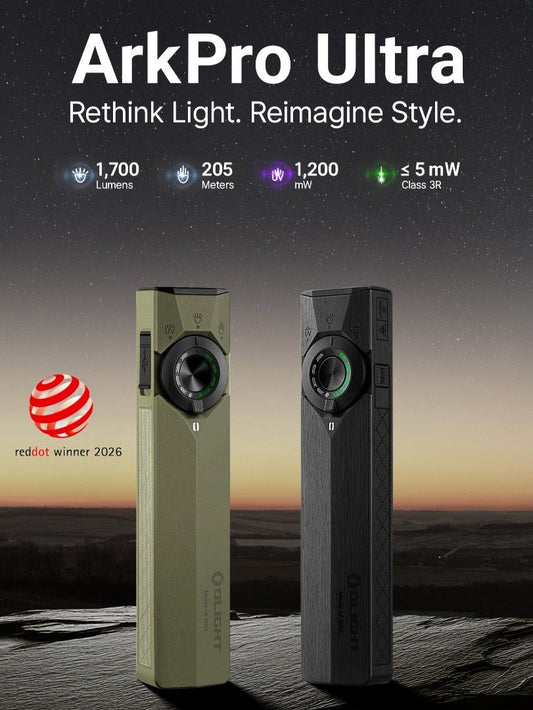 Olight Arkpro Ultra Triple Light Sources Dual Beam Distance EDC Flashlight