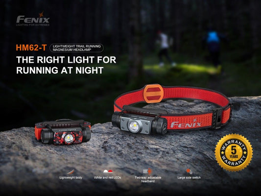 Fenix HM62-T Ultra Lightweight Magnesium Headlamp With Emergency Whistle