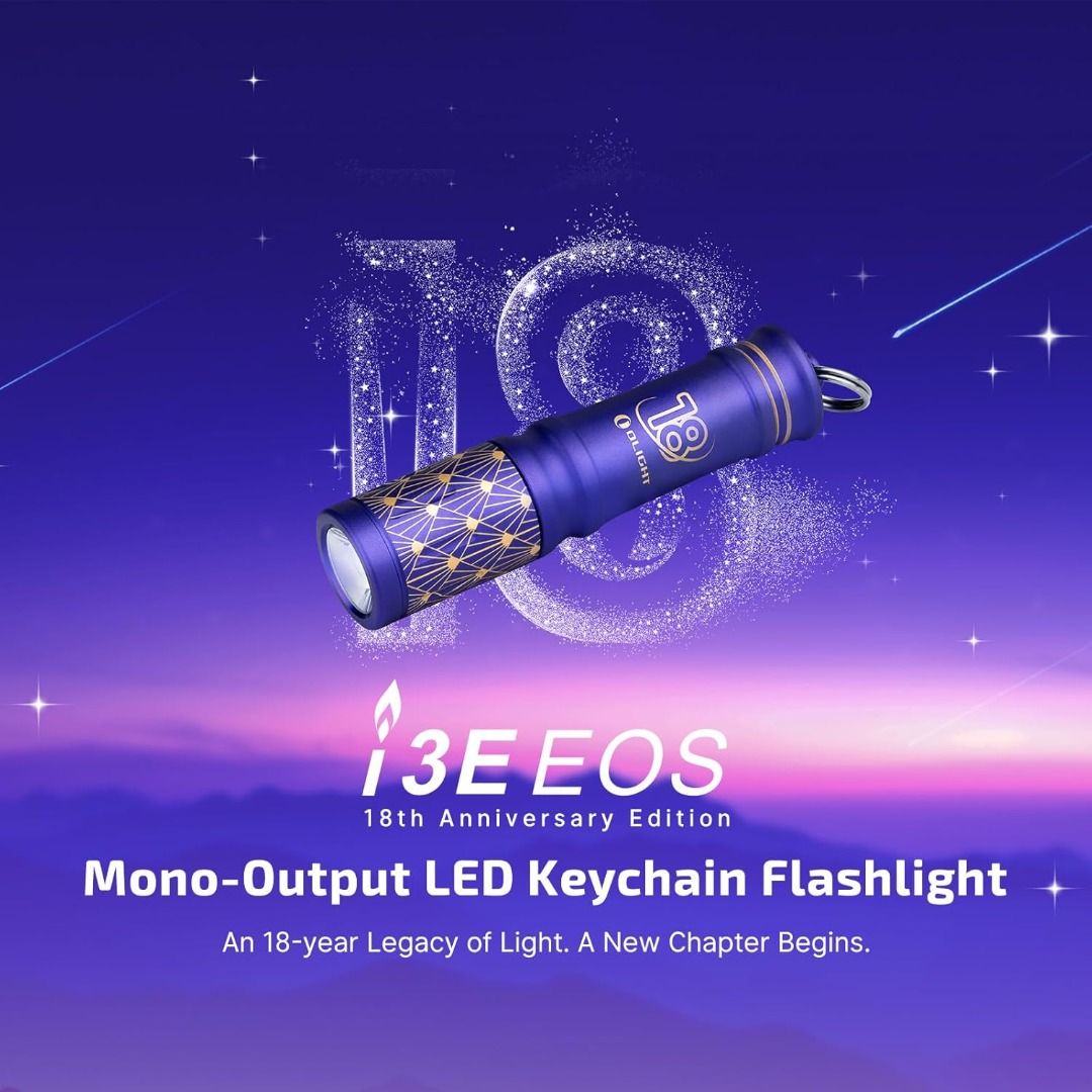 OLIGHT I3E EOS Torcia Portachiavi Mini Impermeabile IPX8, LED 90 Lumen Gittata 44m Lente TIR Batteria AAA Inclusa Per Campeggio Escusione Caccia Pesca Emergenza Sport All'apert (Blu Galattico - Foto 2