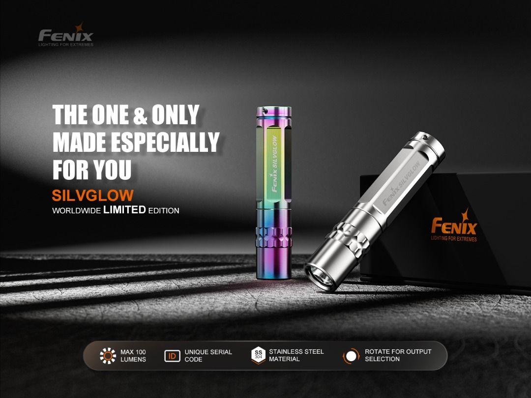 (Limited Edition) Fenix Silvgrow Stainless Steel Keychain Flashlight