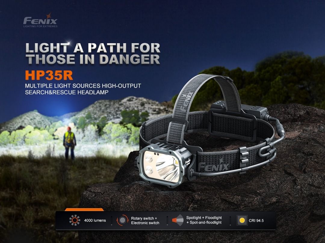 Fenix HP35R Heavy Duty Headlamp [4,000 Lumens I 450 Meters]