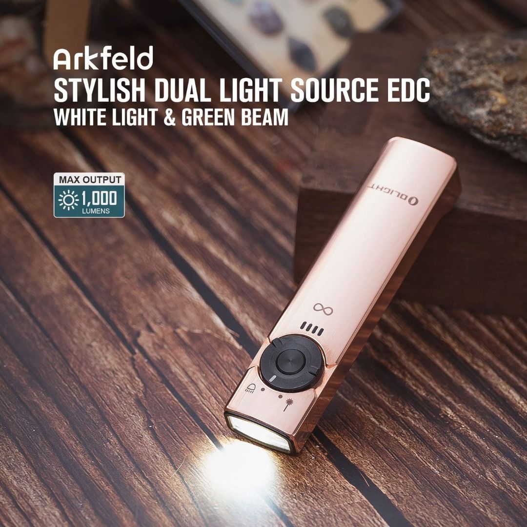 (Limited Edition) Olight Arkfeld Copper EDC Flashlight with Green Beam