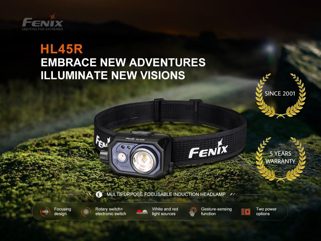 Fenix HL45R Focusing Gesture-Sensing Dual Light Sources Headlamp