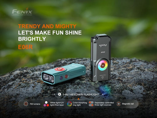 Fenix E06R Triple Light Sources Keychain Flashlight