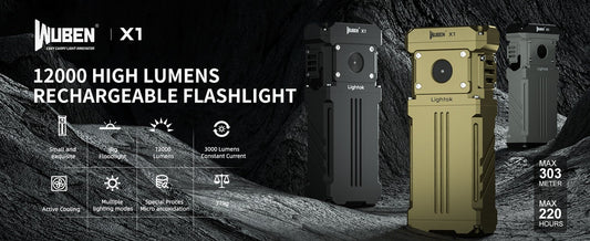 Wuben X1 High Power EDC Flashlight_12,000 Lumens