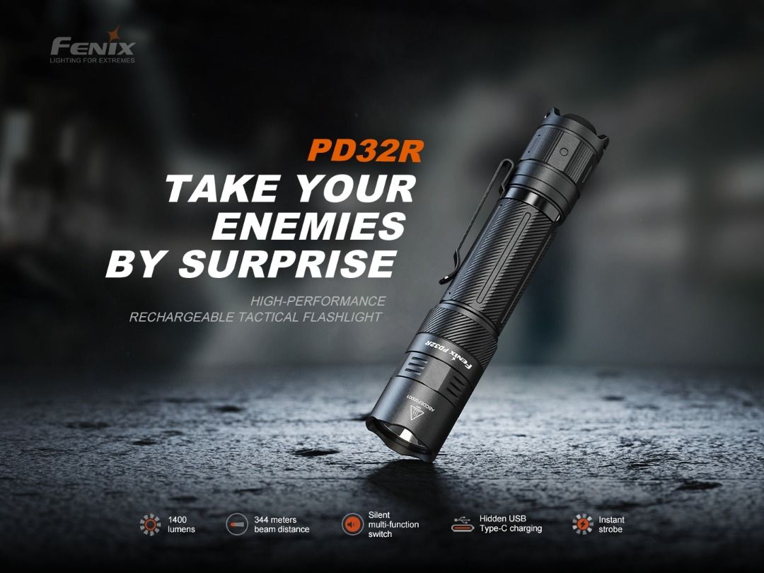 Fenix PD32R Silent Switch Tactical Flashlight