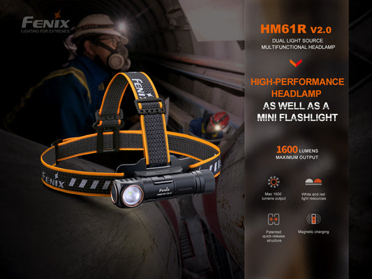 Fenix HM61R Right Angle Flashlight with Headlamp Feature