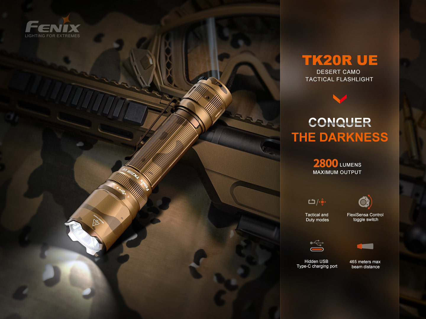 Fenix TK20R UE Tactical Flashlight_2800 Lumens_ 465 Meters Throw