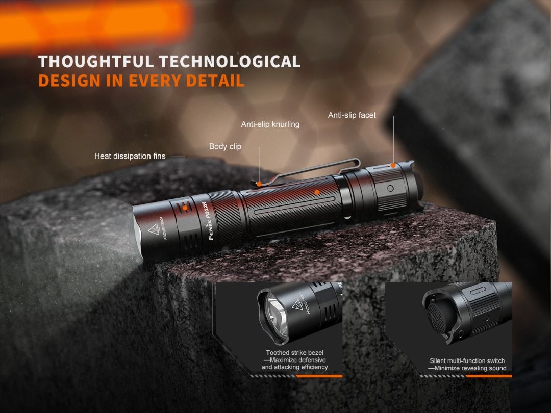 Fenix PD32R Silent Switch Tactical Flashlight