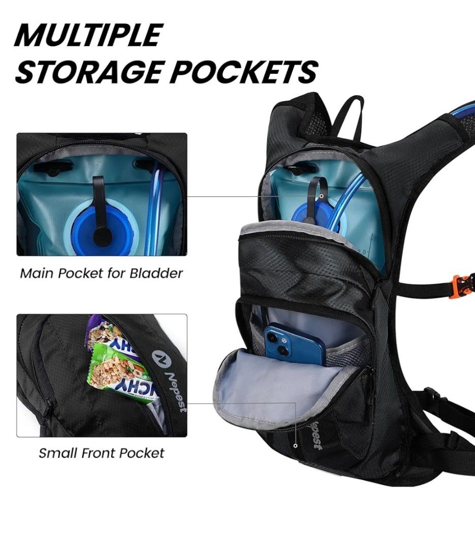 Nepest Lightweight Waterproof Hydration Backpack For Outdoor Activities