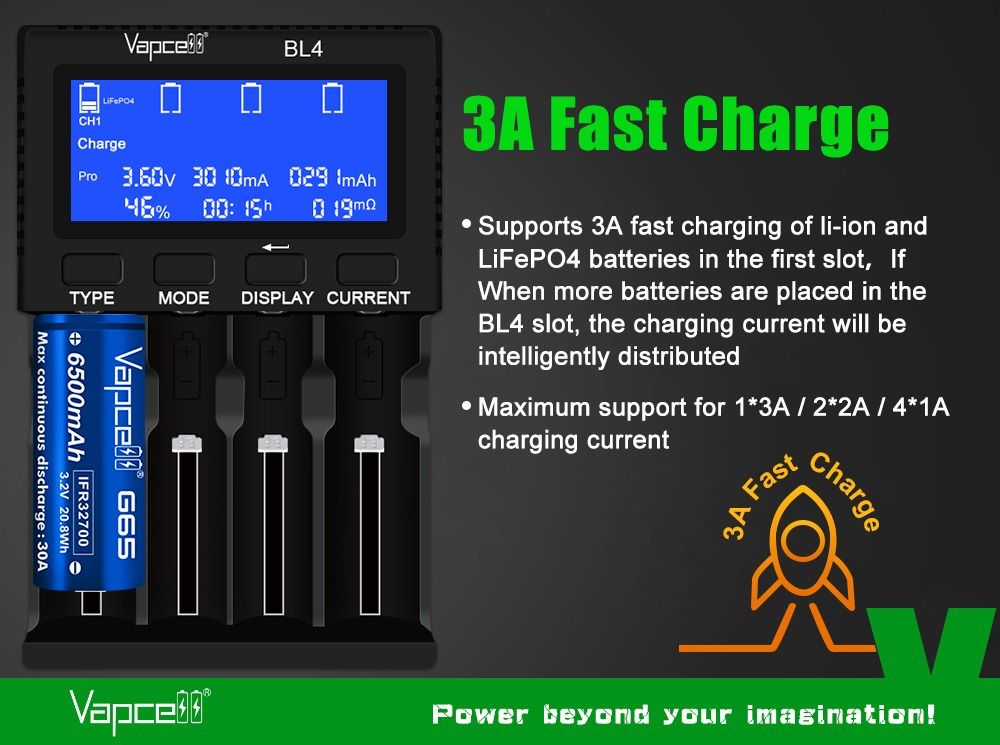Vapcell BL4 Intelligent Battery Charger