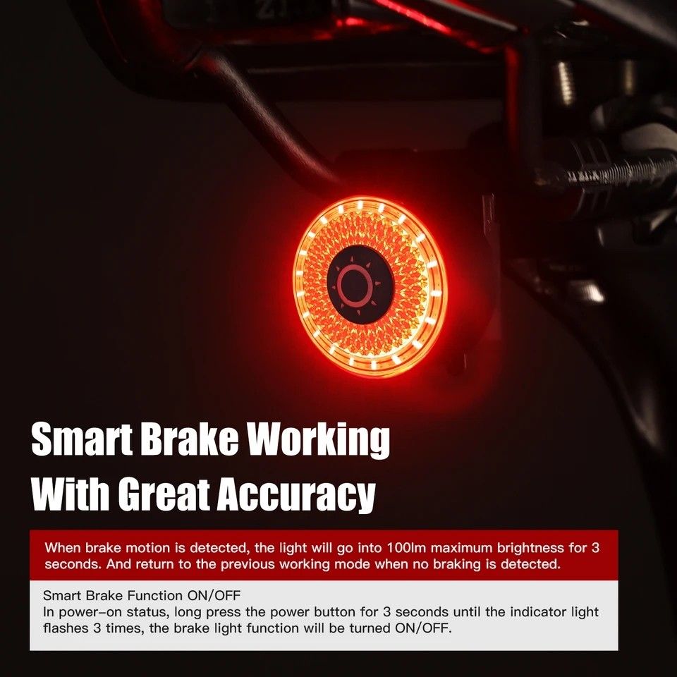 Gaciron Brake Sensor Bike Tail Light With Magnetic Mount