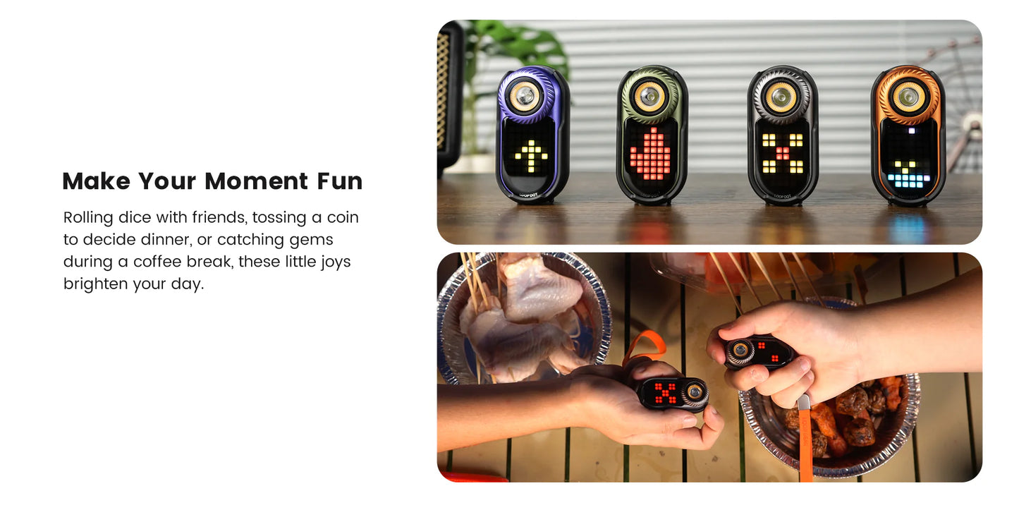 Loop Gear Loopdot Pixel Display EDC Fidget Flashlight