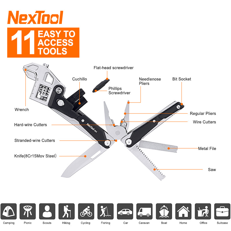 [11-in-1] Nextool W4 Multipurpose Adjustable Wrench