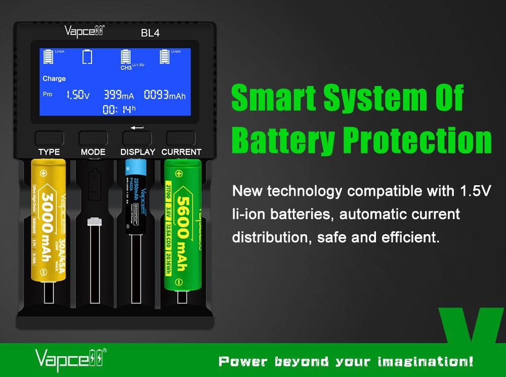 Vapcell BL4 Intelligent Battery Charger