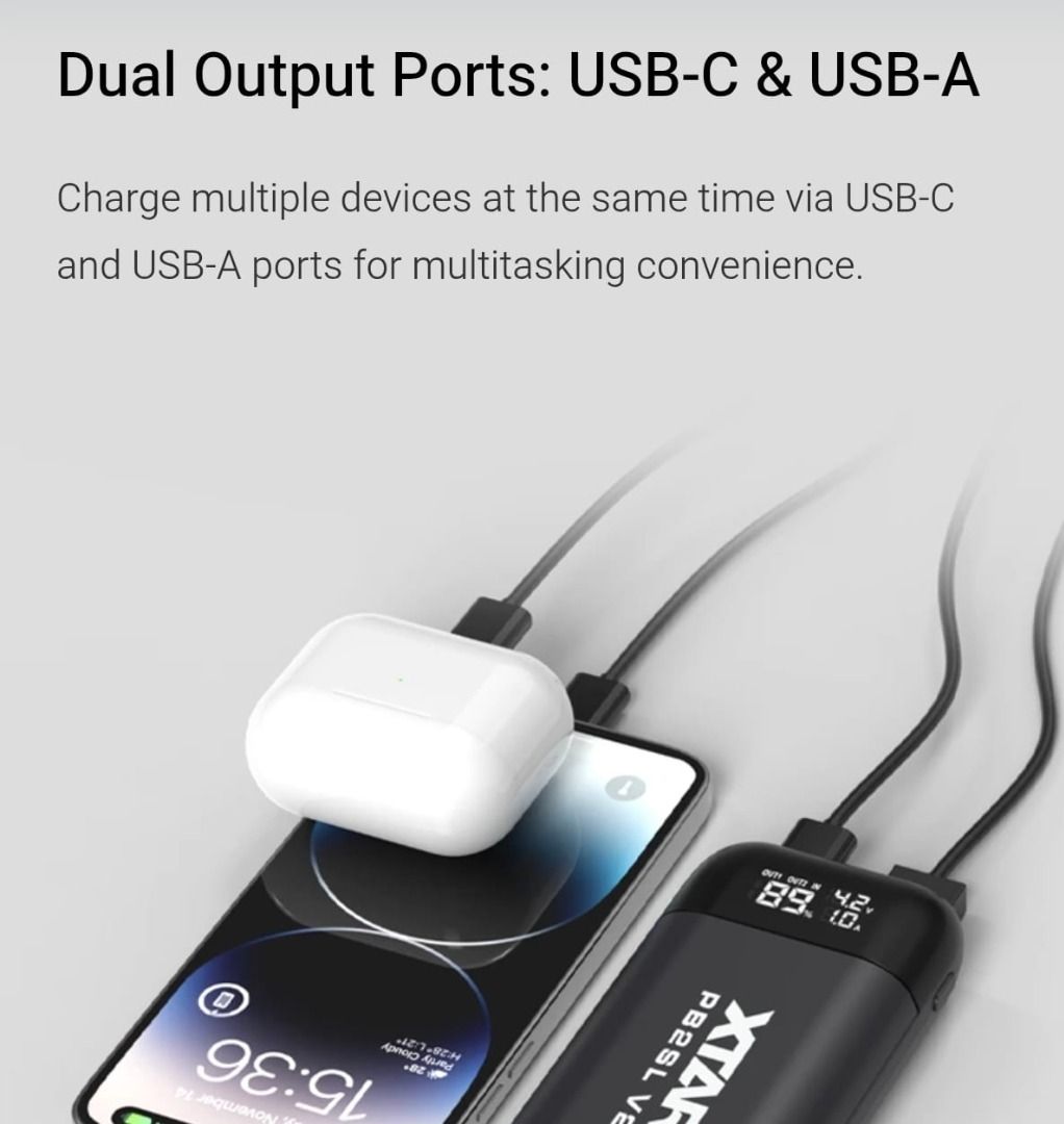 XTAR PB2SL V2 Battery Charger with Power Bank Feature