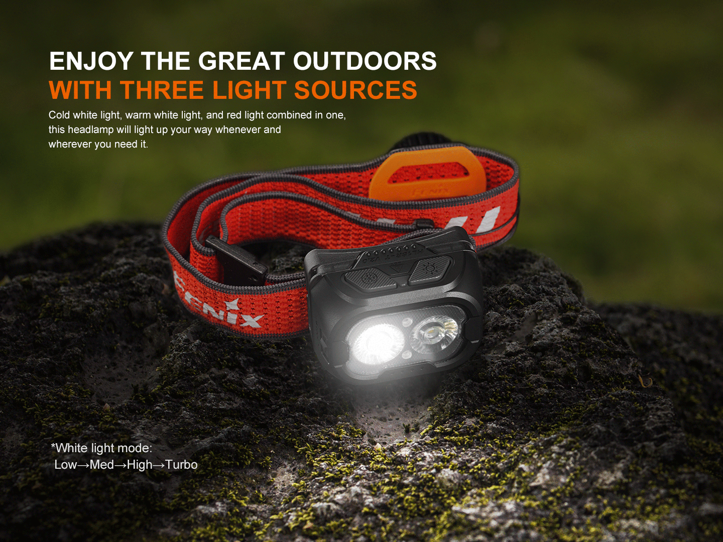 Fenix HL18R-T V2 Triple Light Sources Lightweight Headlamp with Whistle
