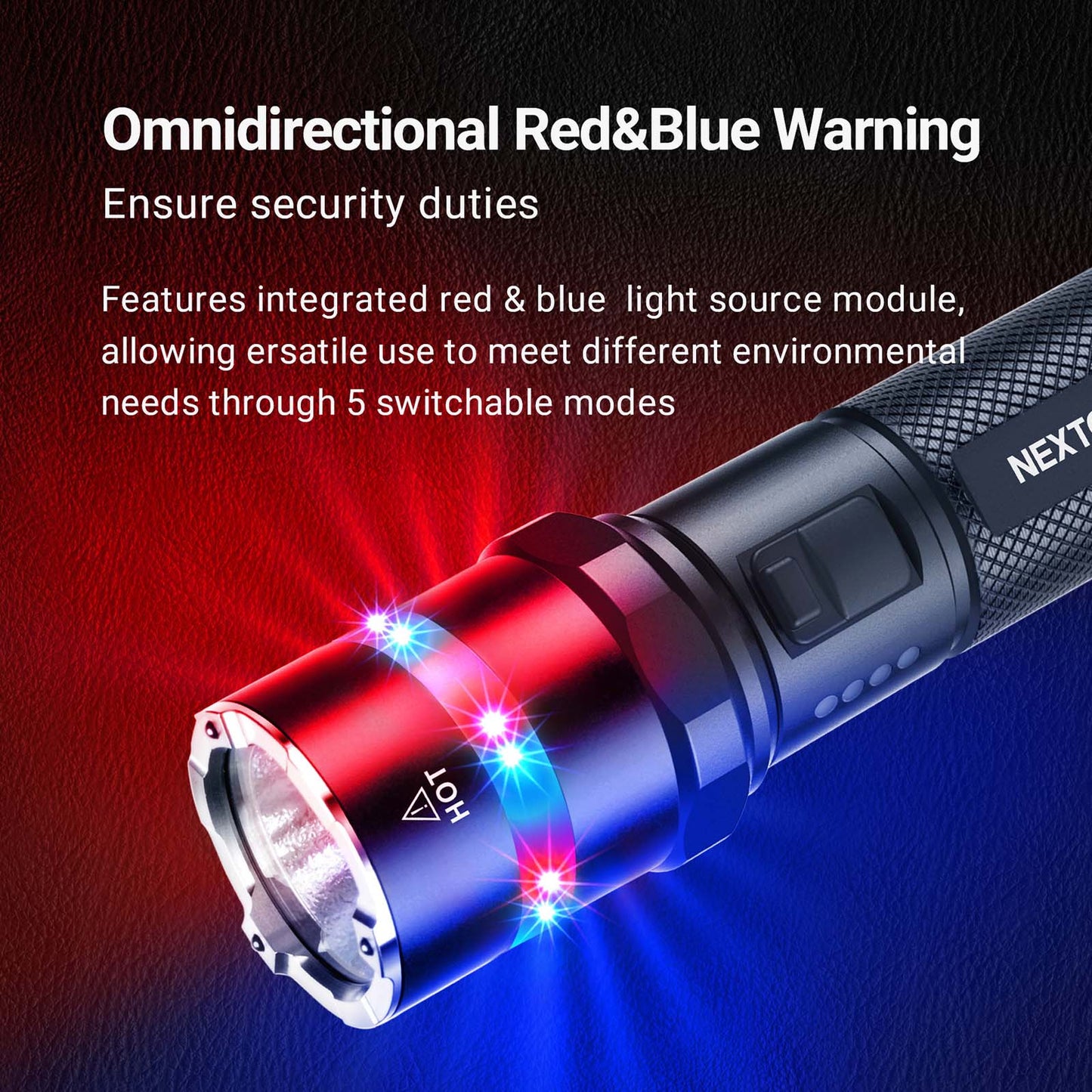 Nextorch P84 [3000 Lumens] LED Flashlight With Red & Blue Auxiliary Lights