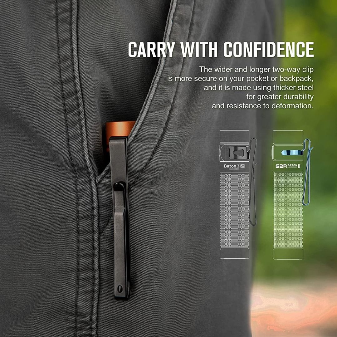 (Limited Edition) Olight Baton 3 Pro Orange Rechargeable EDC Flashlight
