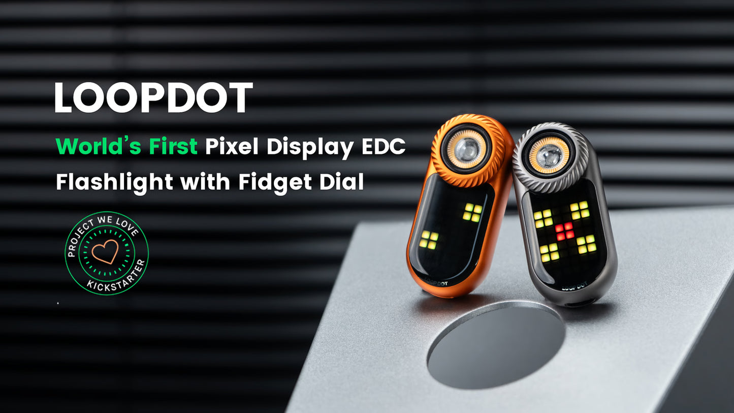 Loop Gear Loopdot Pixel Display EDC Fidget Flashlight