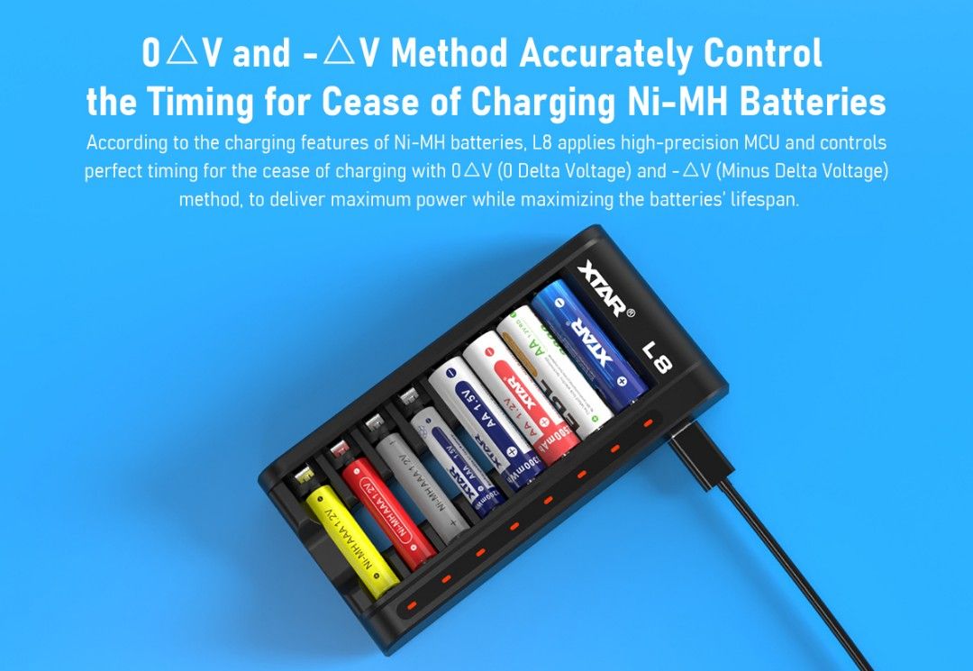 XTAR L8 1.5V Li-ion / 1.2V Ni-MH AA/AAA Battery Charger