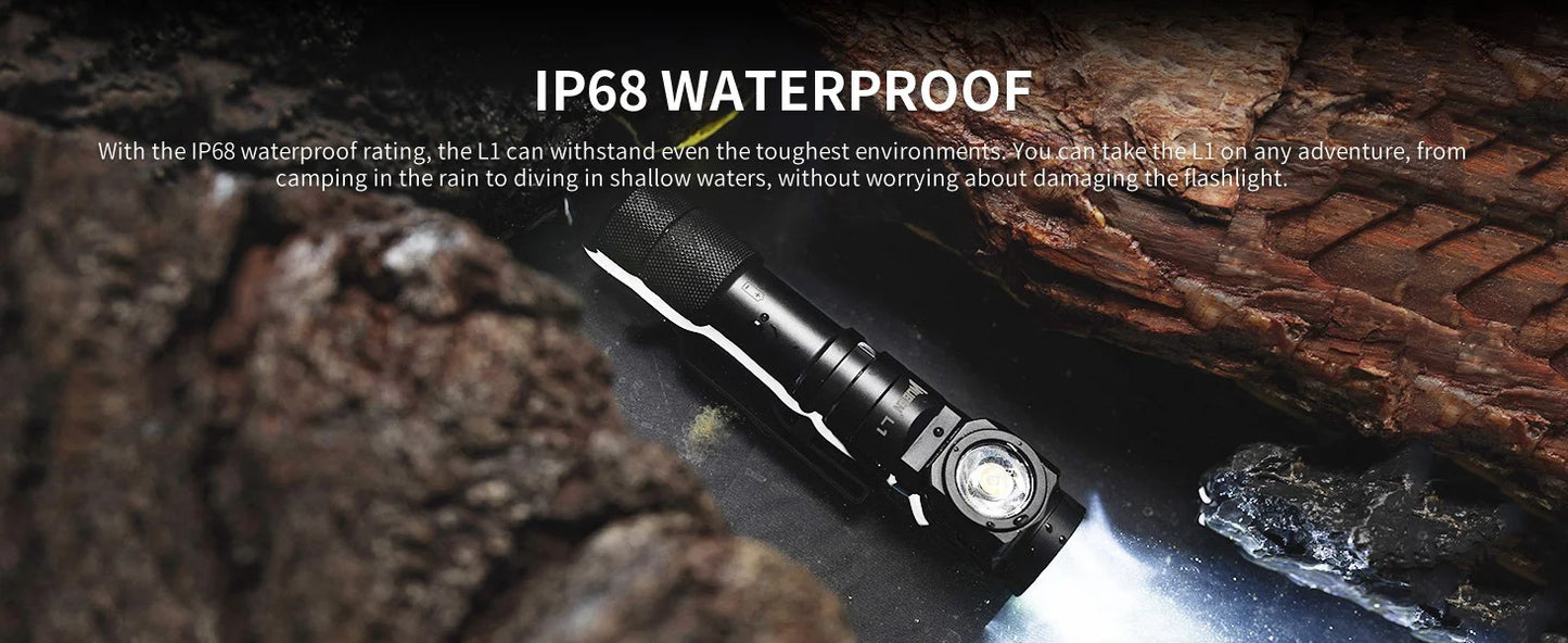 Wuben L1 Dual Beam Flashlight with 180° Rotatable Head