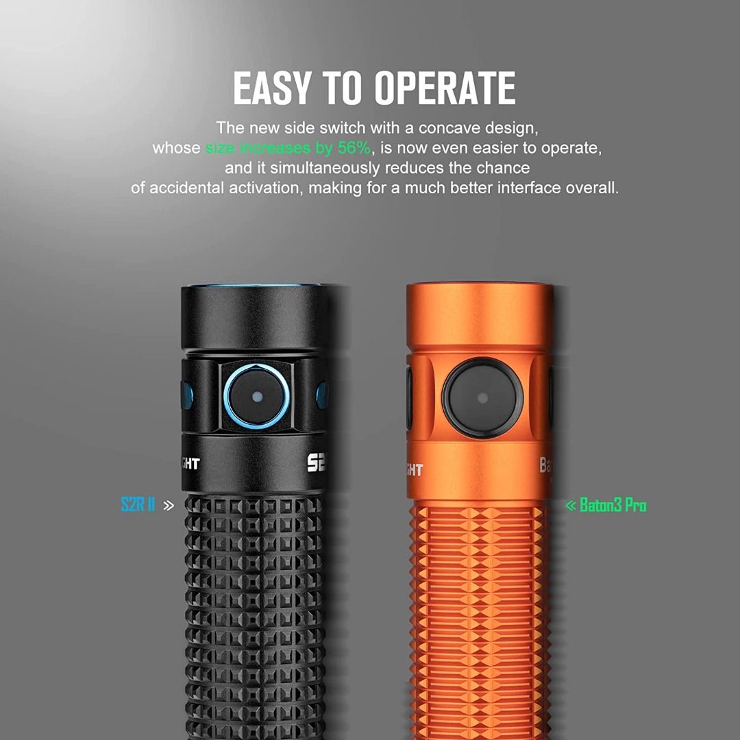 (Limited Edition) Olight Baton 3 Pro Orange Rechargeable EDC Flashlight