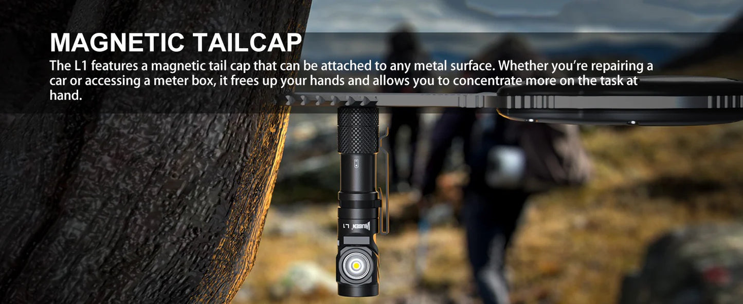 Wuben L1 Dual Beam Flashlight with 180° Rotatable Head