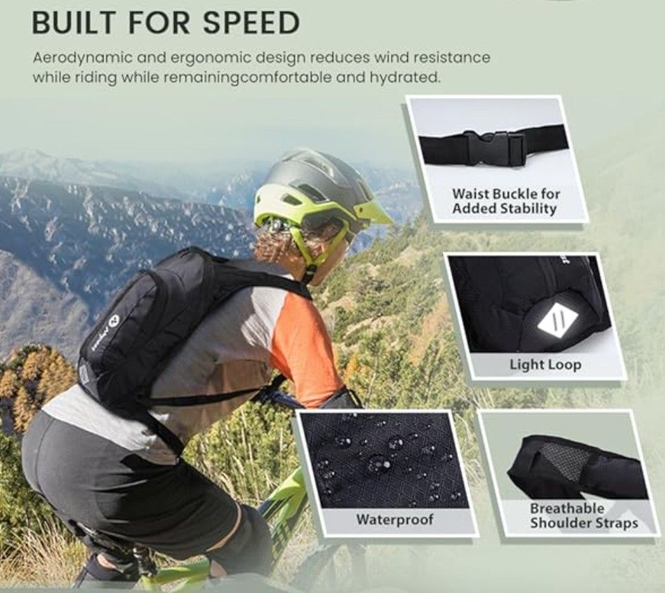 Nepest Lightweight Waterproof Hydration Backpack For Outdoor Activities