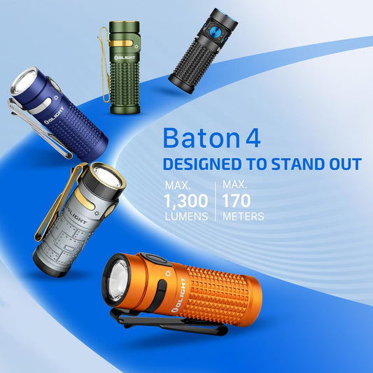 Olight Baton 4 Orange Compact EDC Flashlight