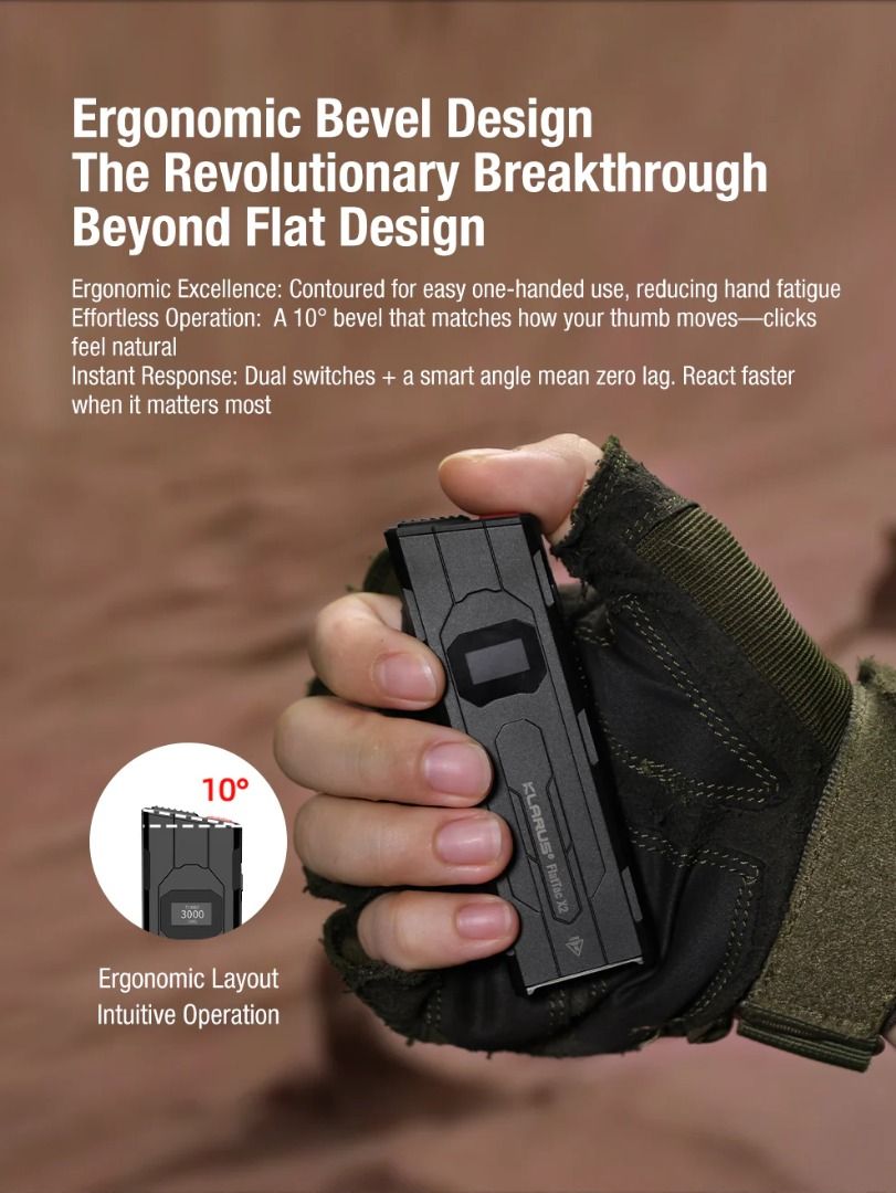Klarus FlatTac X2 Ultra Slim Palm Size Tactical Flashlight