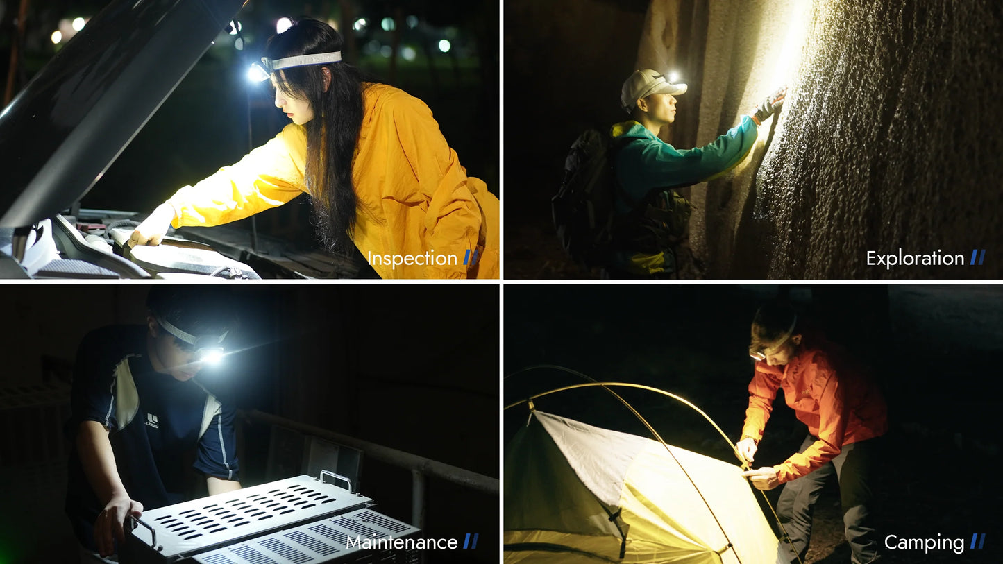 Wuben H4 Motion Sensor 3 Light Sources Headlamp (Black)