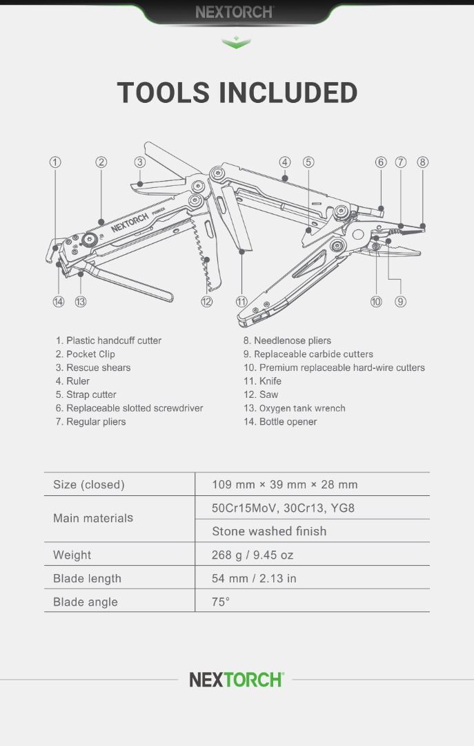 Nextorch Pioneer (MT20) Heavy Duty Multi-Tool