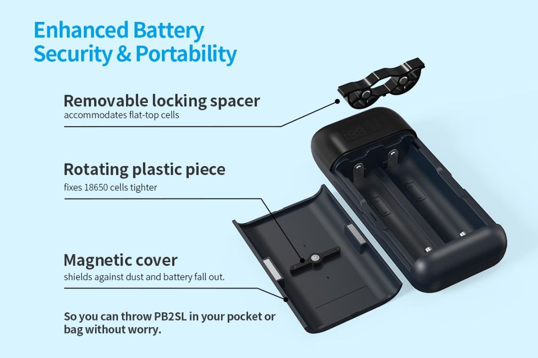 XTAR PB2SL 2-In-1 Battery Charger with Power Bank Feature
