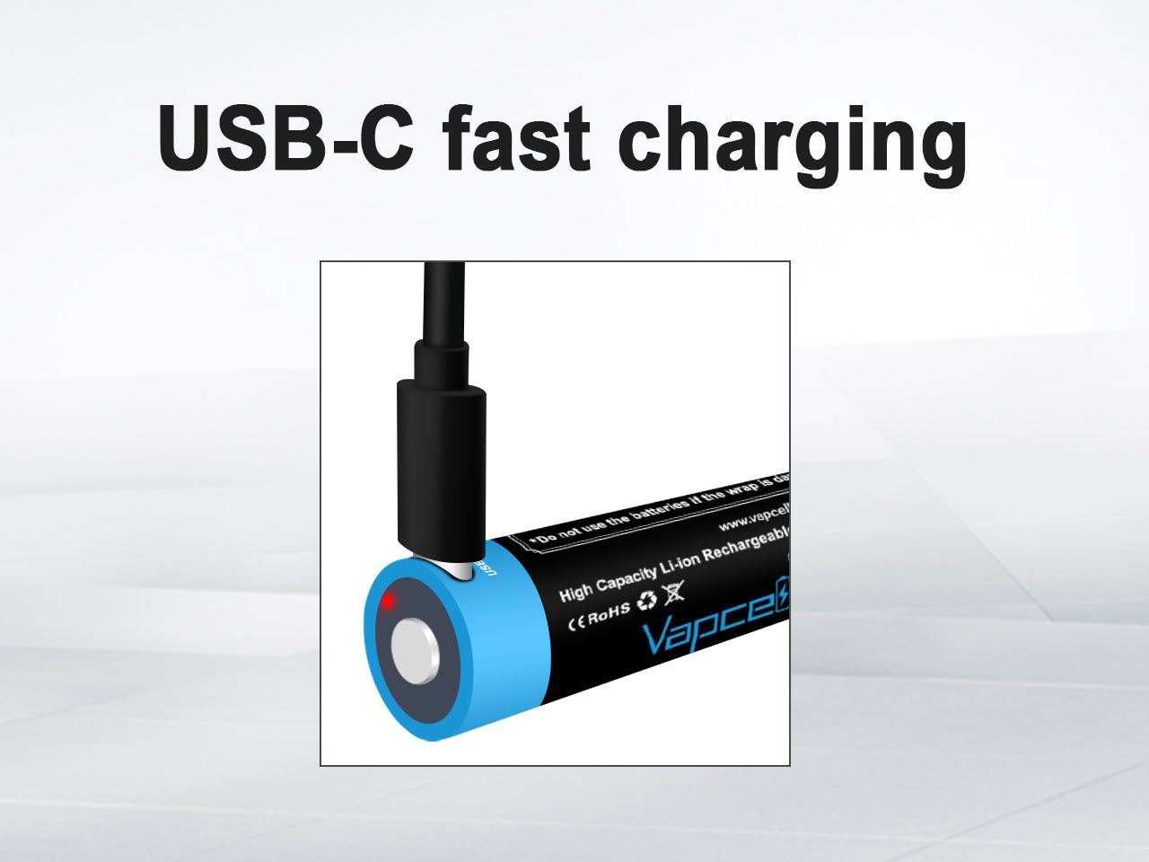 Vapcell P1422A 1.5V AA Battery With USB-C Charging Port
