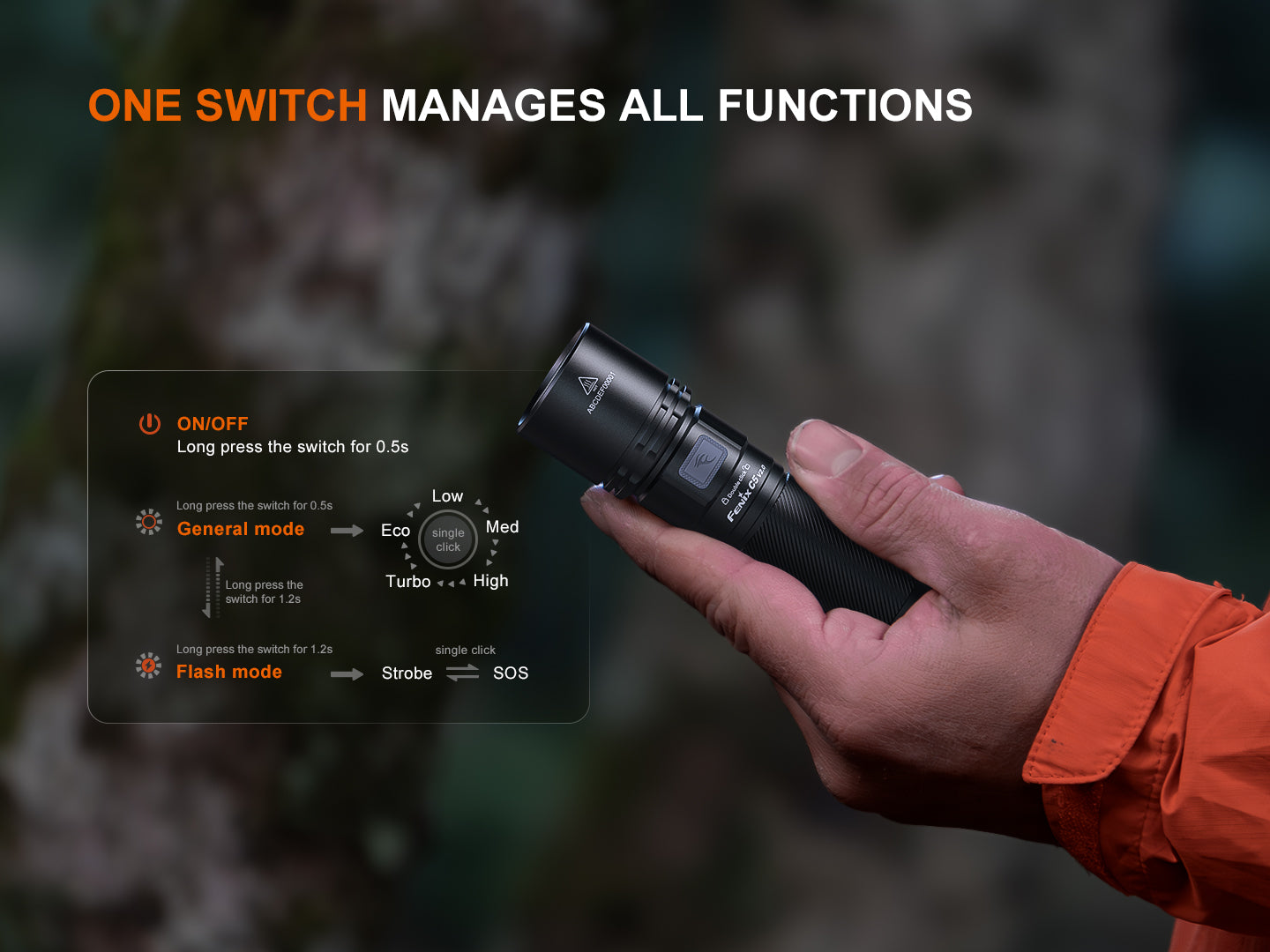 Fenix C5 V2 Heavy Duty Compact Rechargeable Flashlight