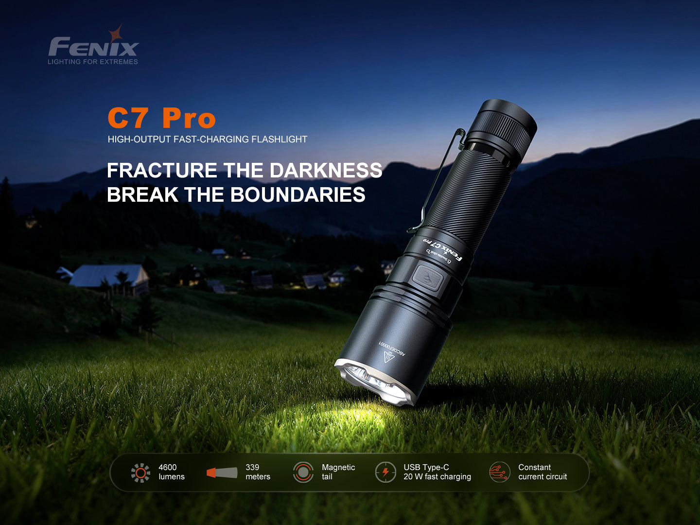 Fenix C7 Pro High Power Fast Charge Flashlight - 4,600 Lumens