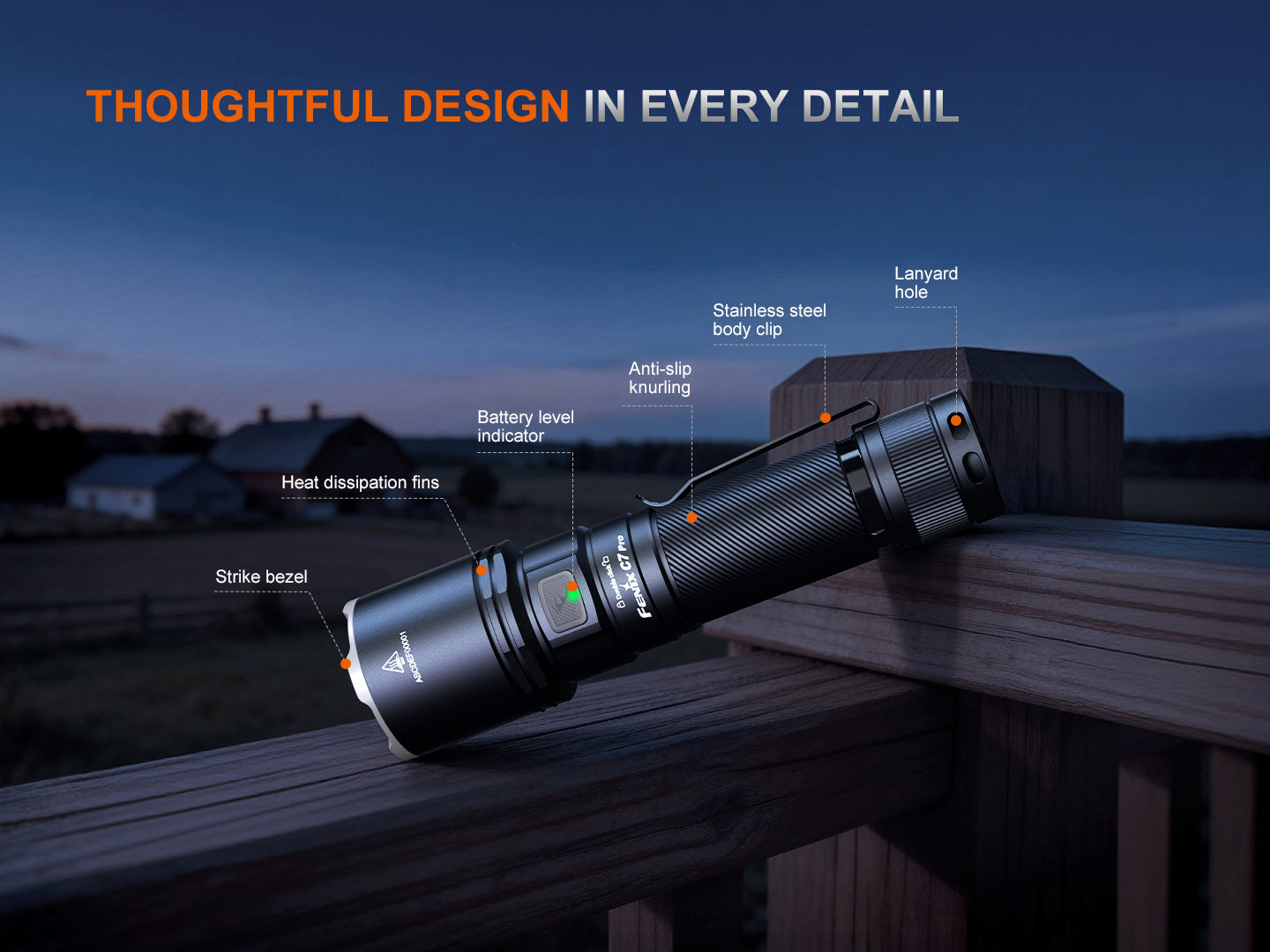 Fenix C7 Pro High Power Fast Charge Flashlight - 4,600 Lumens