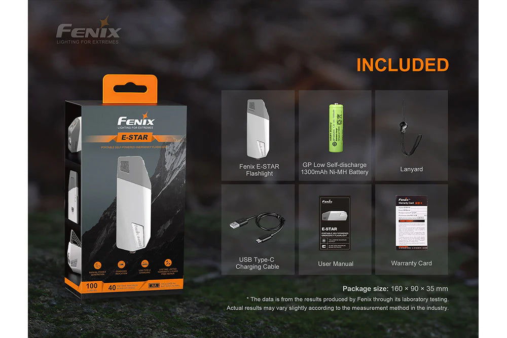 Fenix E-Star Portable Hand-Pressing Emergency Flashlight