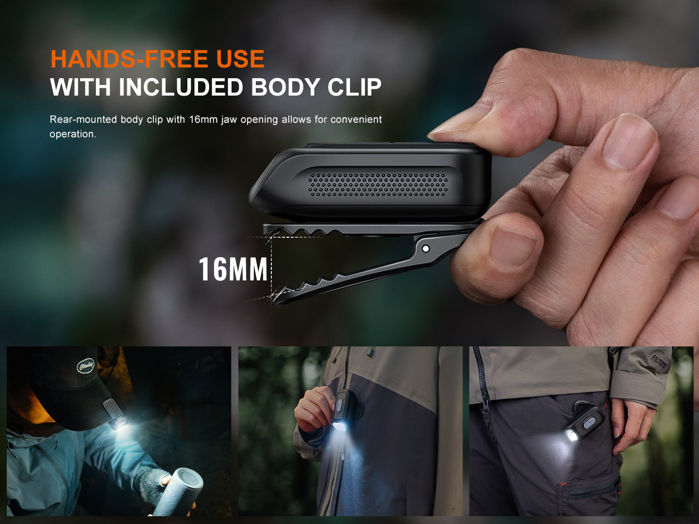 Fenix E04R 360° Rotatable Clip-On EDC Flashlight With Blinker Feature