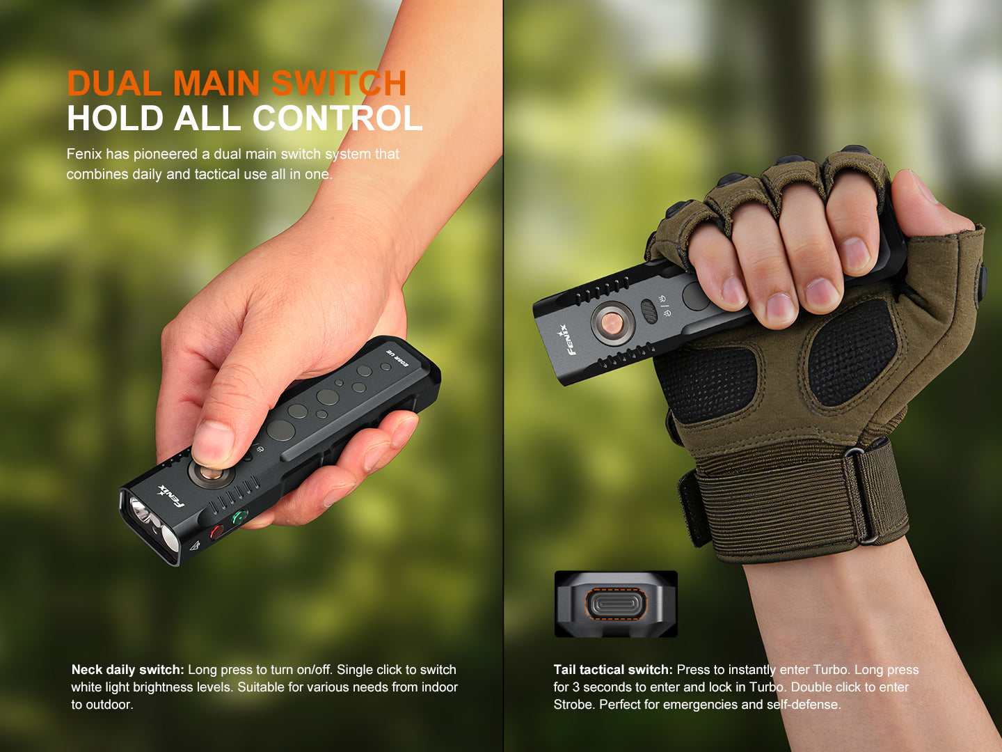 Fenix E08R UE Slim Multi-Light Sources EDC Flashlight