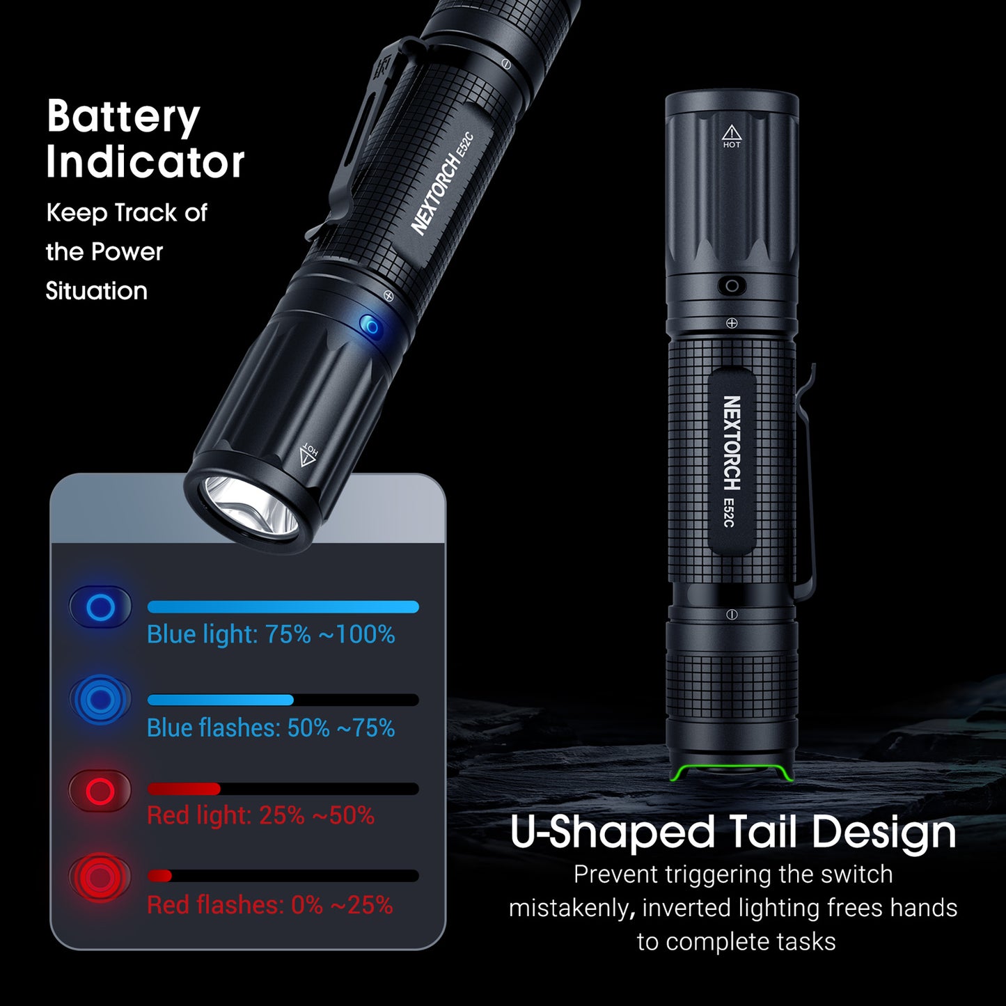 Nextorch E52C High Performance Rechargeable Flashlight [3,000 Lumens I 210 Meters Throw]